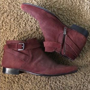 ASOS burgundy zip boots